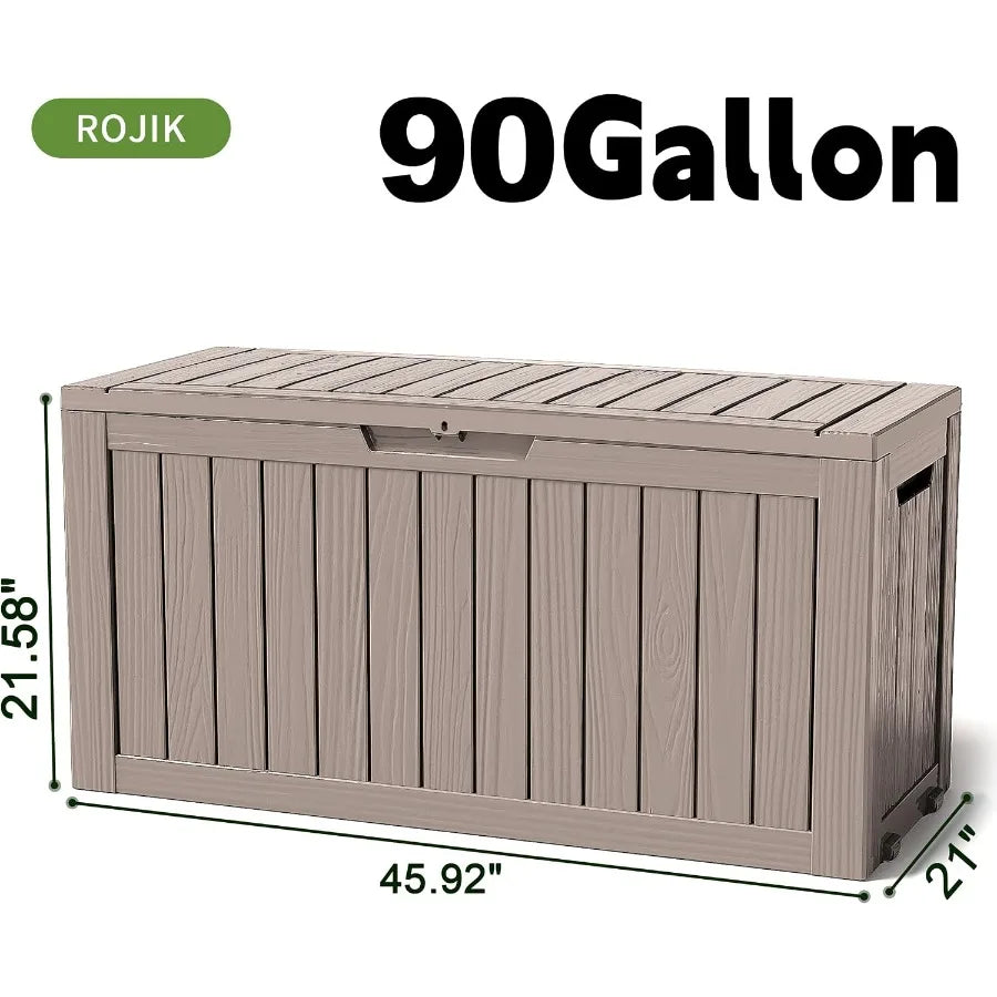 Bamboo Waterproof Outdoor Storage Bench for Patio Cushions and Garden Tools