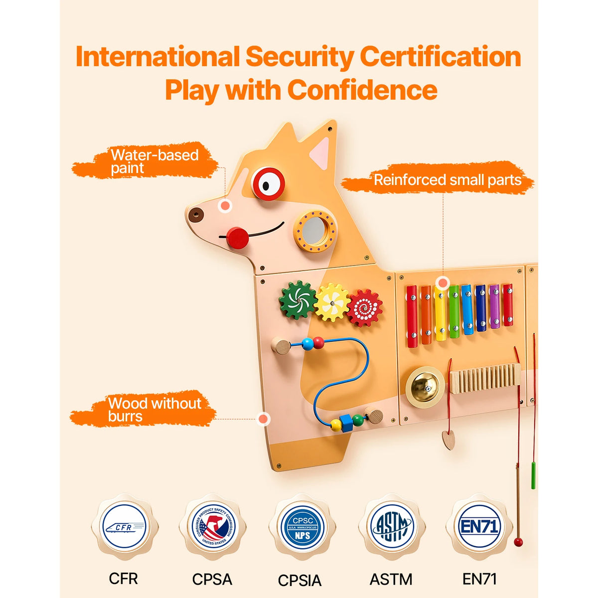 SucceBuy Puppy Kids Wall Busy Panel 12 Activity Board