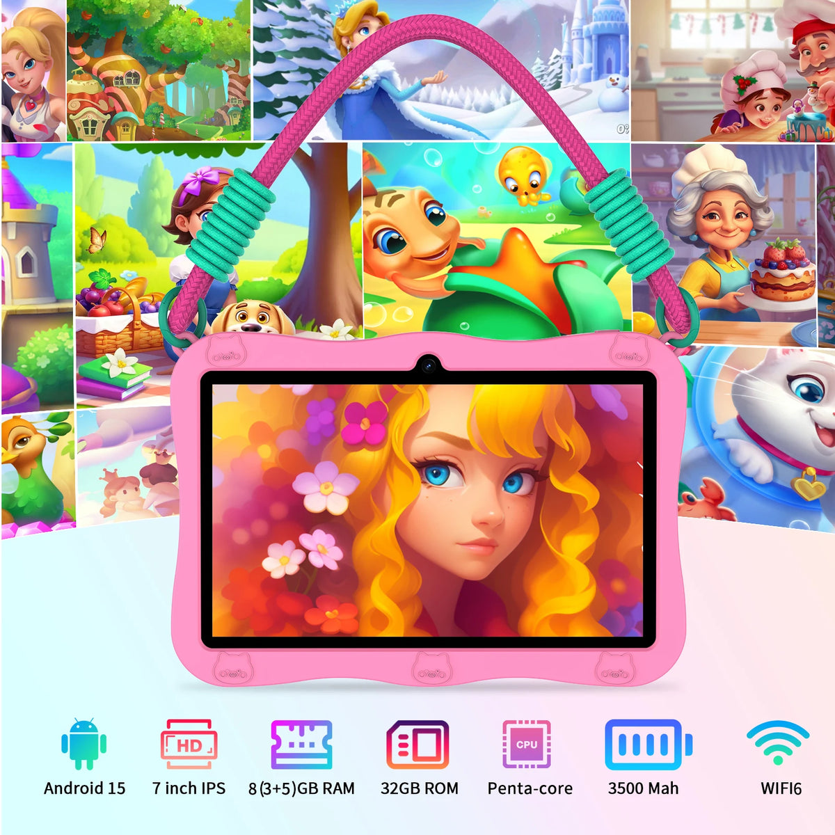 Pritom Kids Android Tablet With Parental Controls WiFi