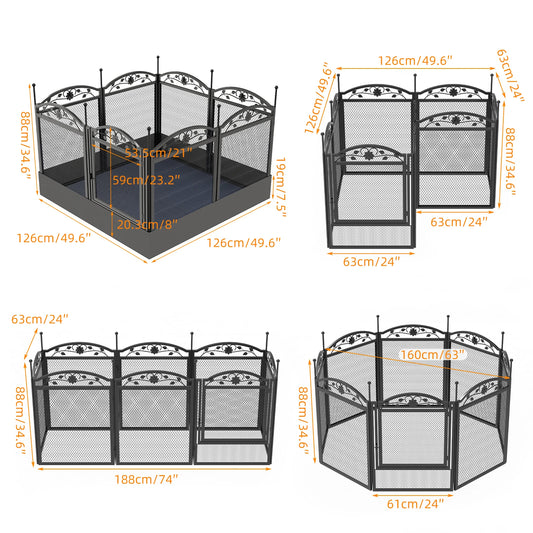 BINGOPAW Heavy Duty Metal Dog Playpen For Indoor Training