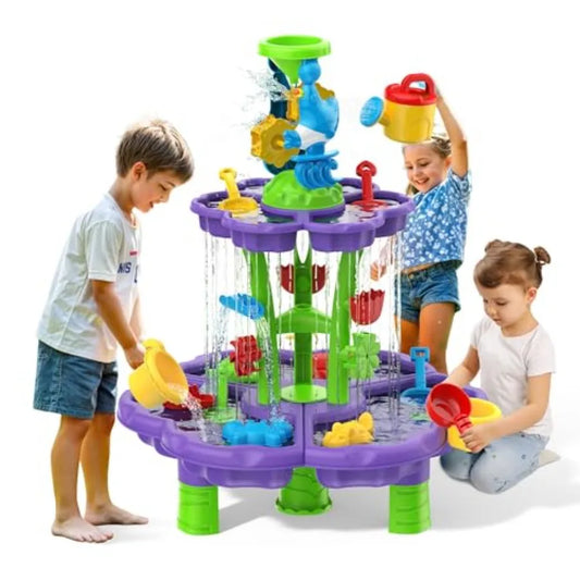 Two Tier Outdoor Plastic Sand Water Play Table For Children