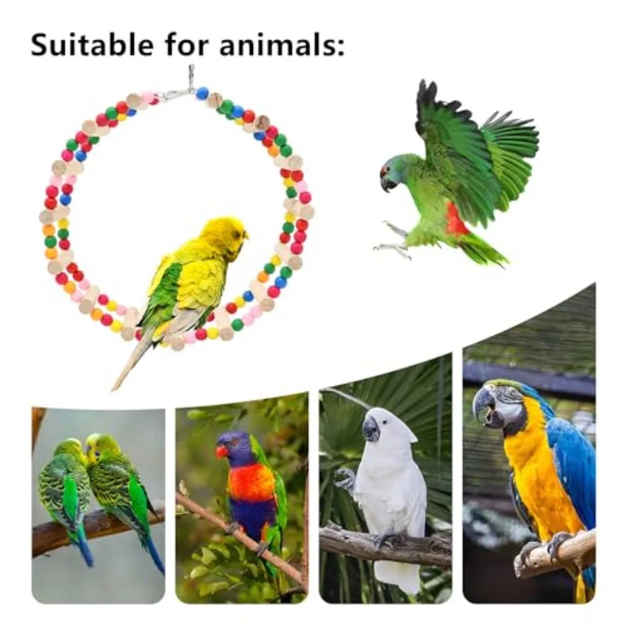 Raw Wood Bird And Hamster Climbing Ladder Bridge Toy