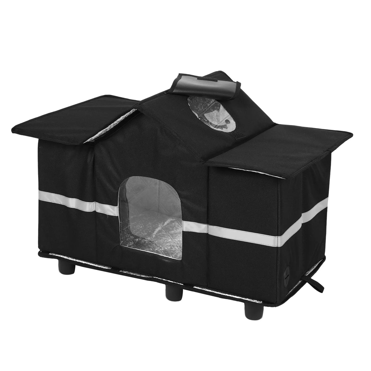 Waterproof Outdoor Cat House with Roof Window Elevated Pet House Insulated Cat Shelter Can Be Used Indoors Winter Outdoor
