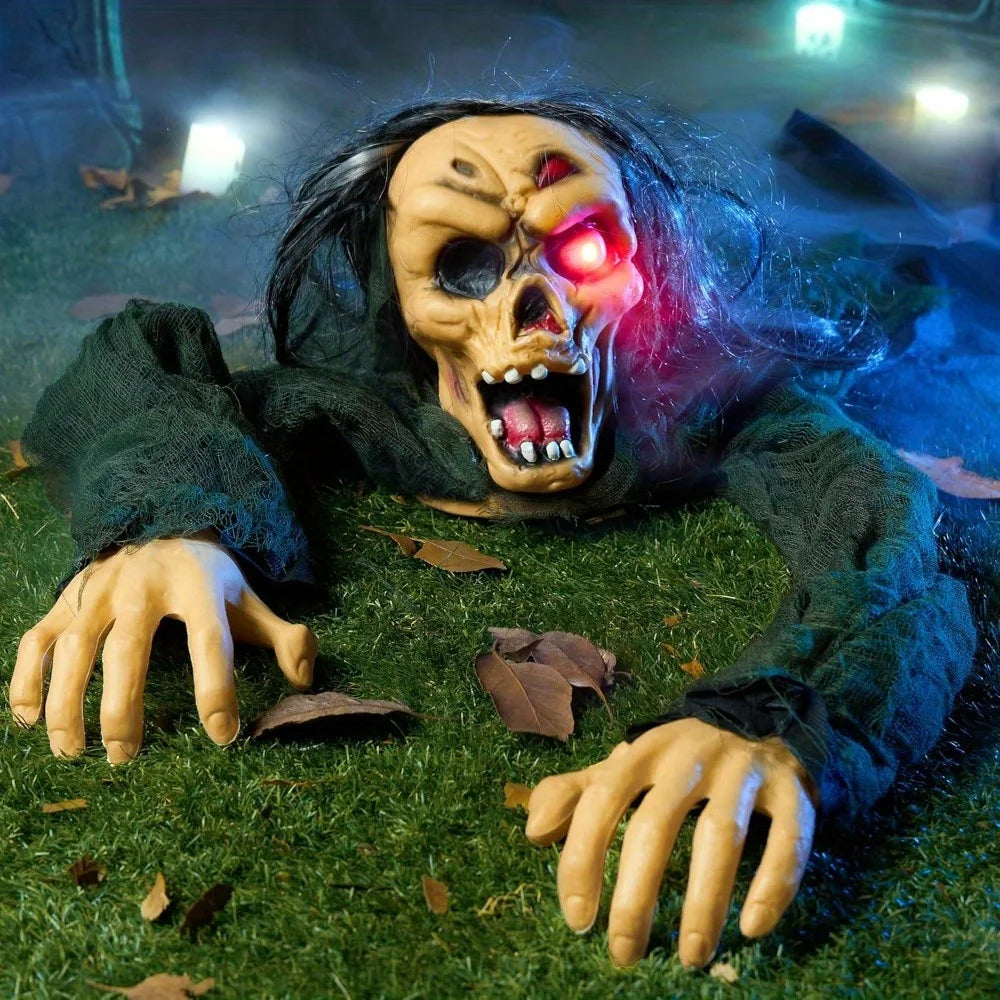 Halloween Zombie Groundbreaker Outdoor Graveyard Decor With Glowing Eyes