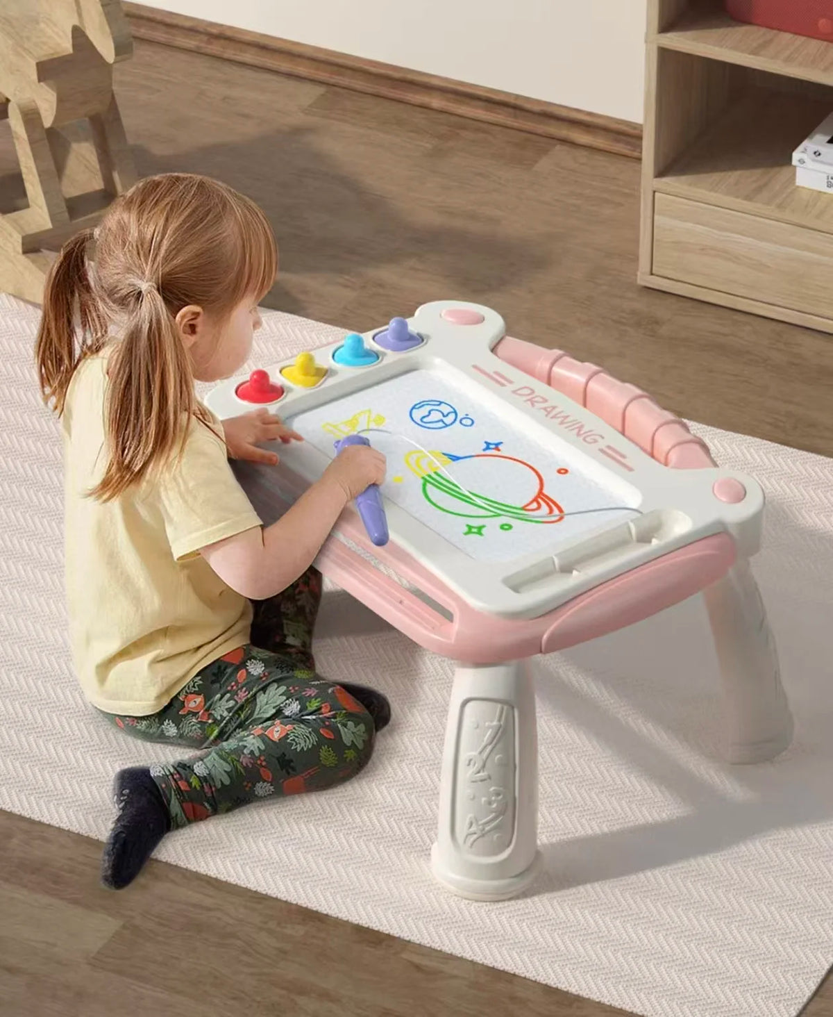 Toddler Magnetic Drawing Board With Erasable Pen And Creative Stamps