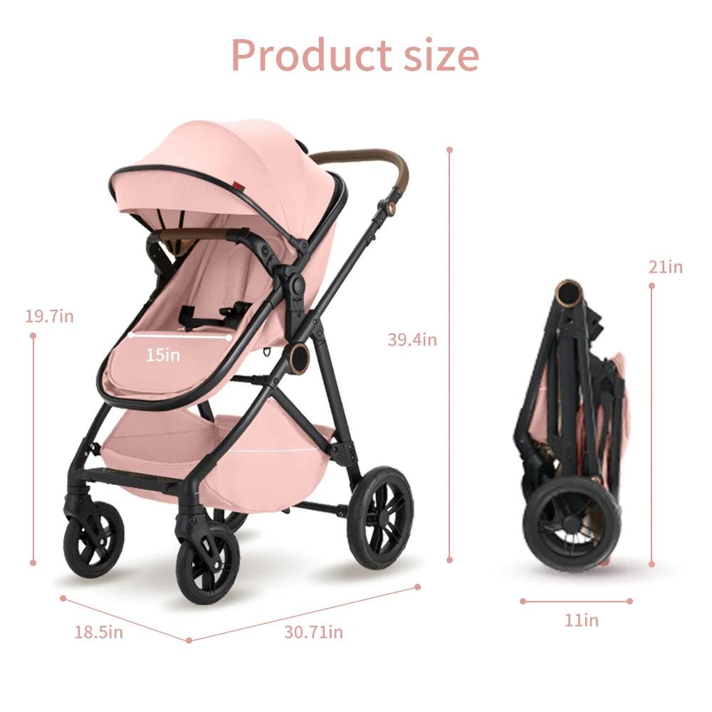 B.Childhood 2 In 1 Foldable Baby Stroller Adjustable Canopy