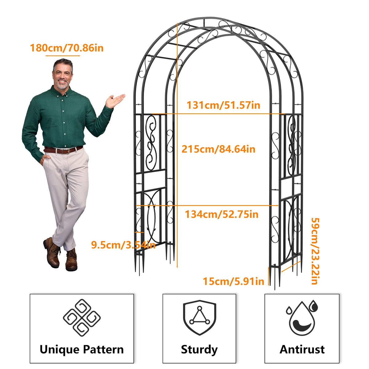 Metal Garden Arbor Trellis For Climbing Plants And Flowers