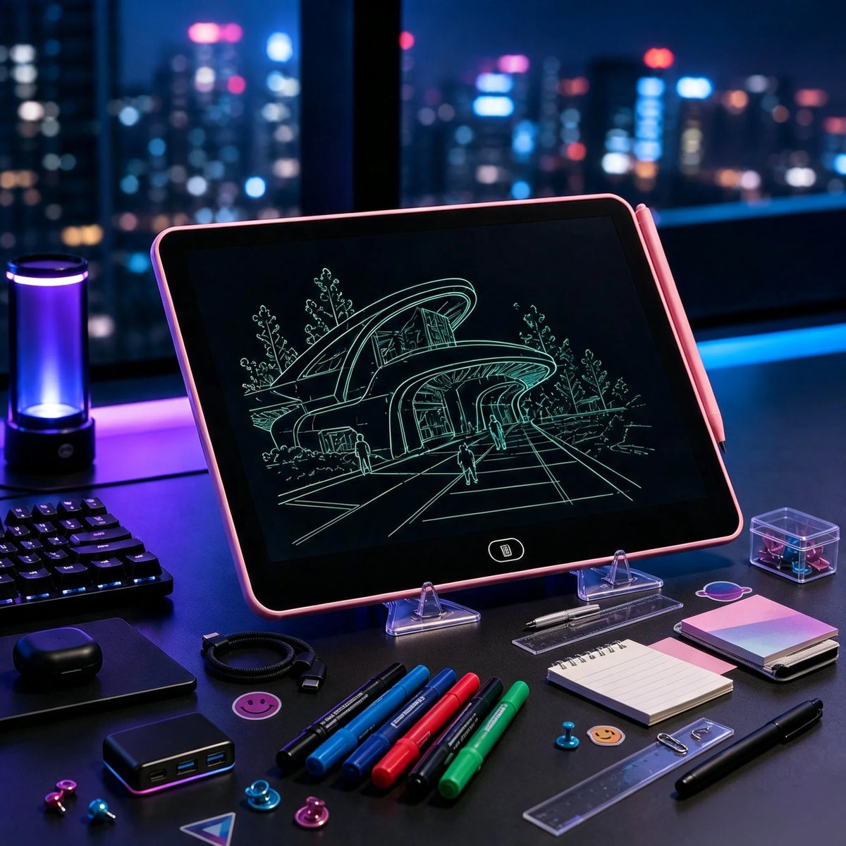 4Pcs 17inch Lcd Writing Tablet (High-End Gift Box/Drawing Board/Pen/Stand) for Taking Notes, Meeting Notes, Educational Learning Toys, Ideal Gift for Boys and Girls