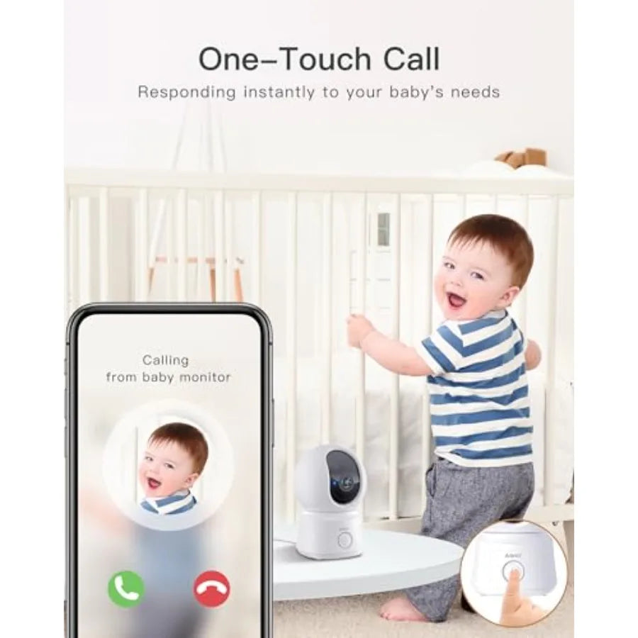 WiFi Baby Camera Monitor, 5-inch Screen, Smartphone App, Motion Tracking, Timed Detection, Encrypted Connection, Super Night Vi