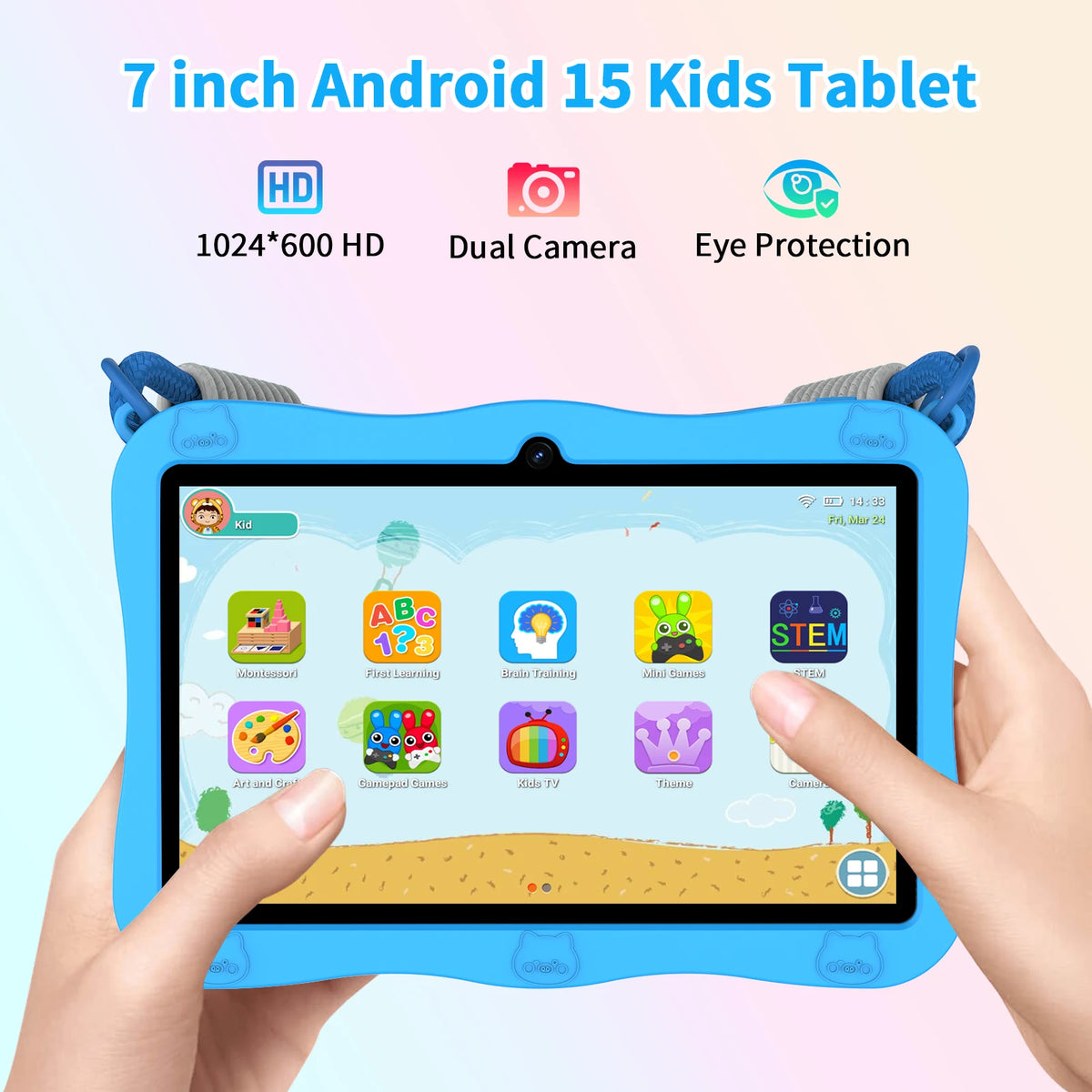 Pritom Kids Tablet With Dual Camera And Advanced Parental Controls