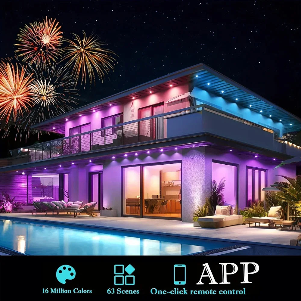 MIMIRGB Permanent Outdoor LED Eaves Lights With Smart App Control