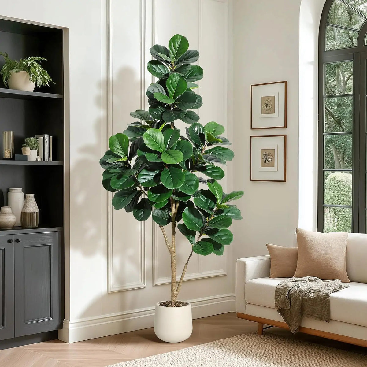 HiMISS Realistic Artificial Fiddle Leaf Fig Tree With Planter