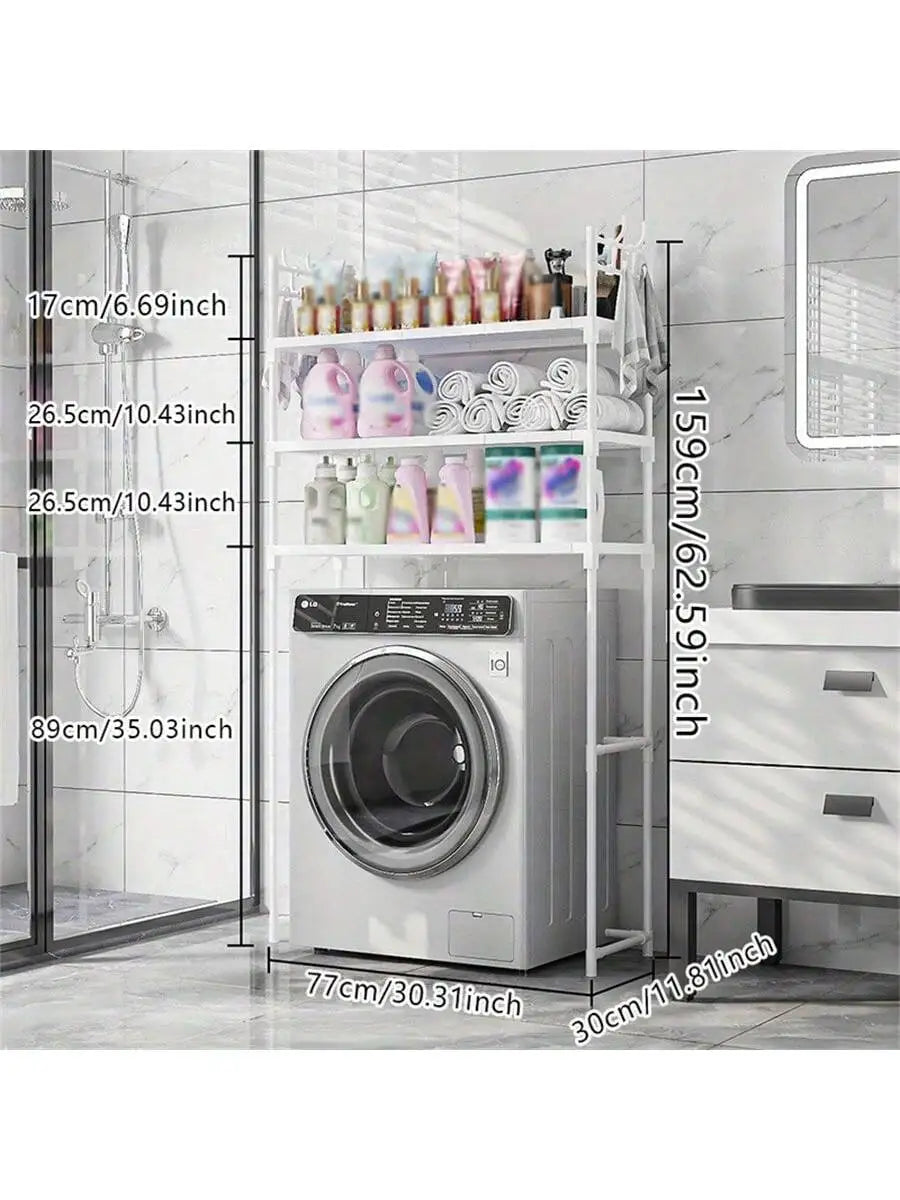 Metal Bathroom Storage Rack Floor Mounted Over Toilet Washing Machine Multifunctional Organizer Home Decor