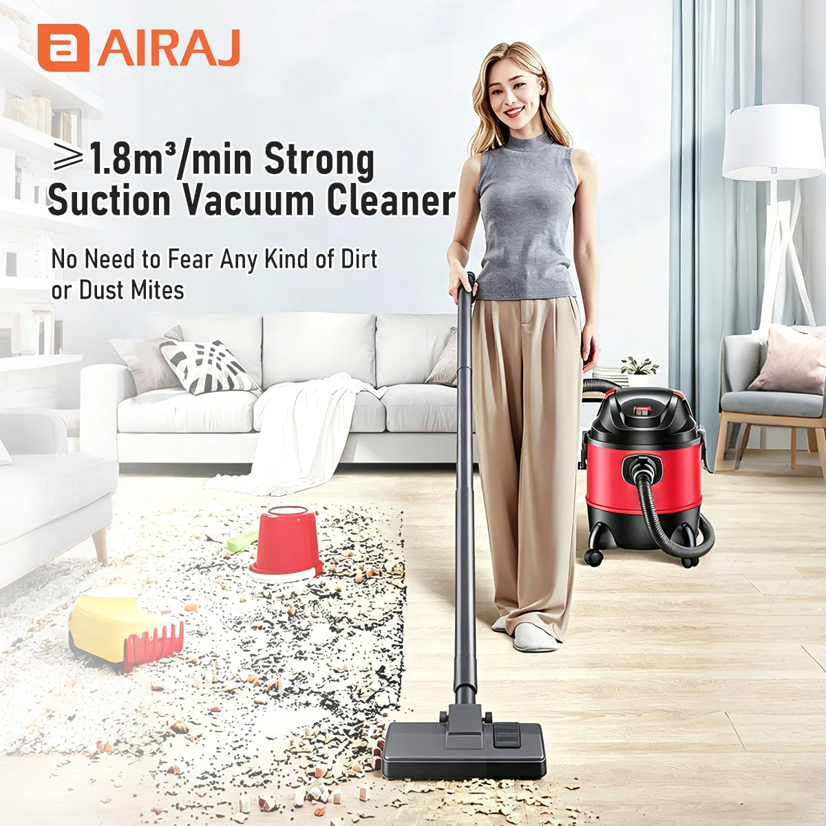 Airaj Powerful Dry And Wet Vacuum Cleaner For Home Cleaning
