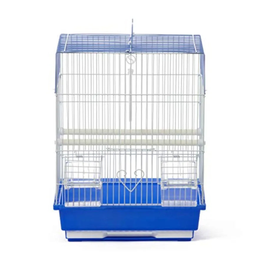 Portable Iron Square Roof Bird Cage With Carrying Handle