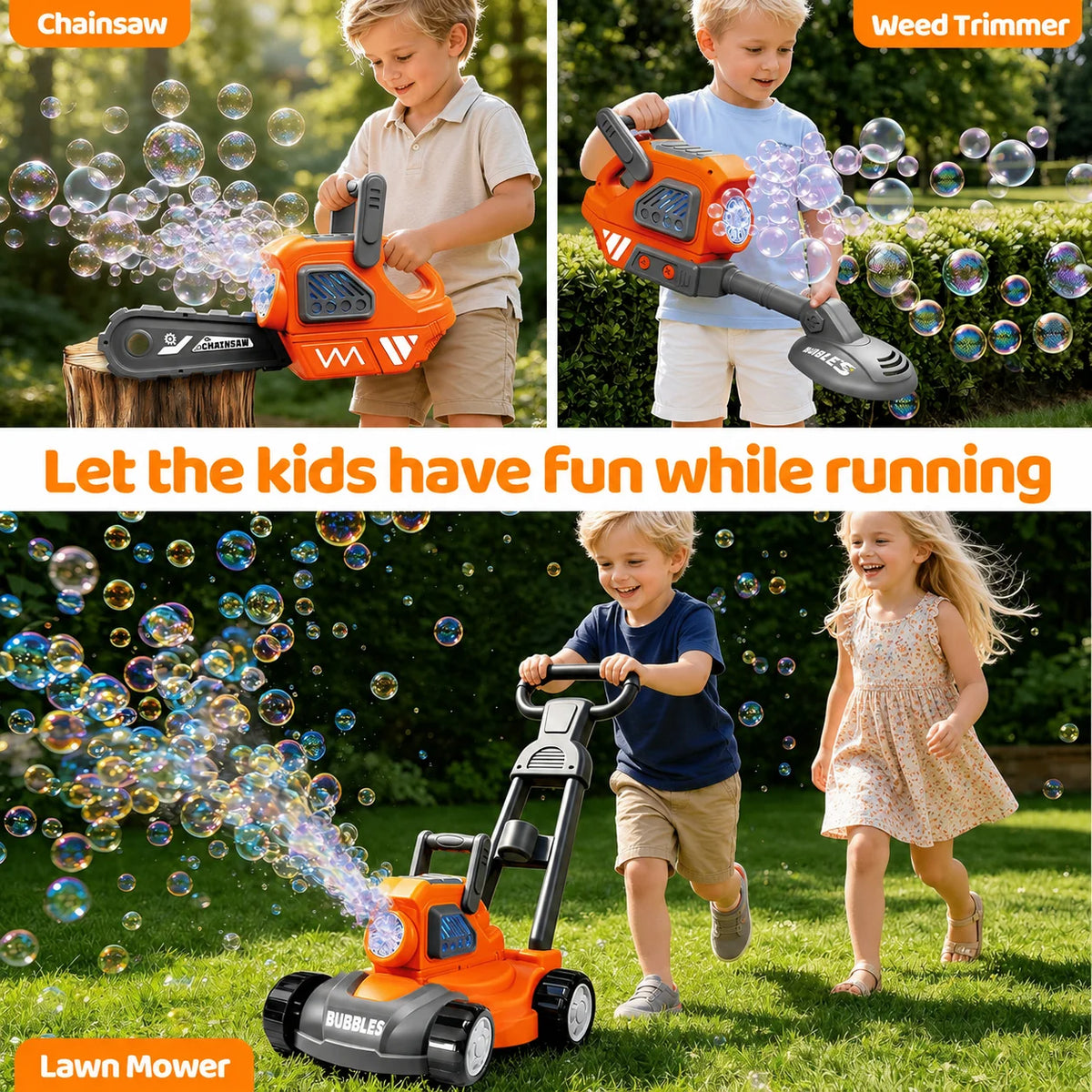 Electric Bubble Lawn Mower For Children And Toddlers