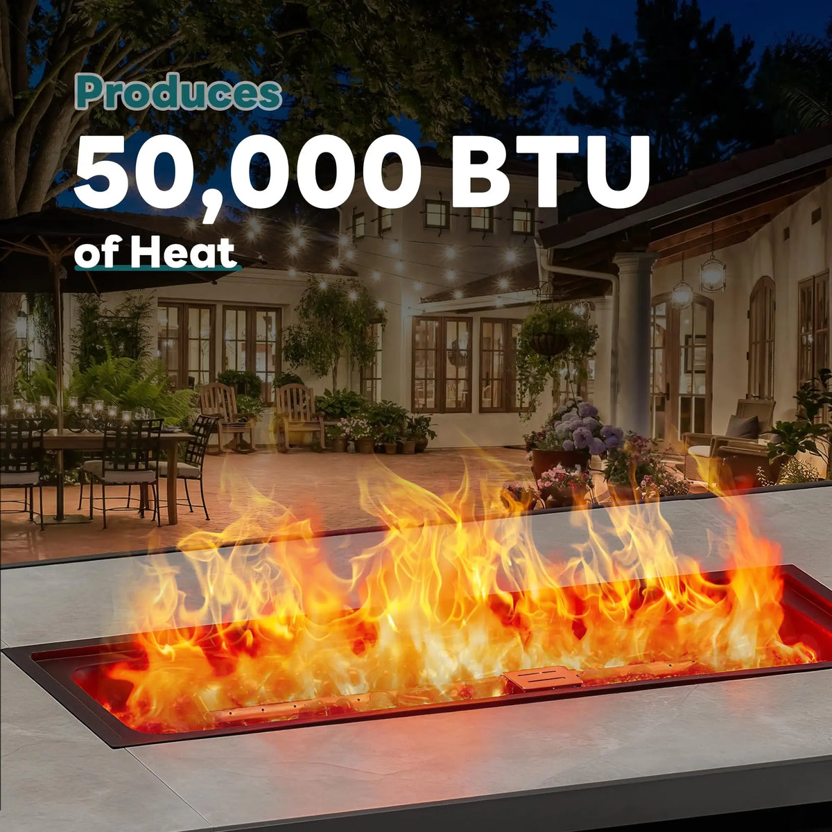 JHK Outdoor Propane Fire Pit Table For Patios And Gardens