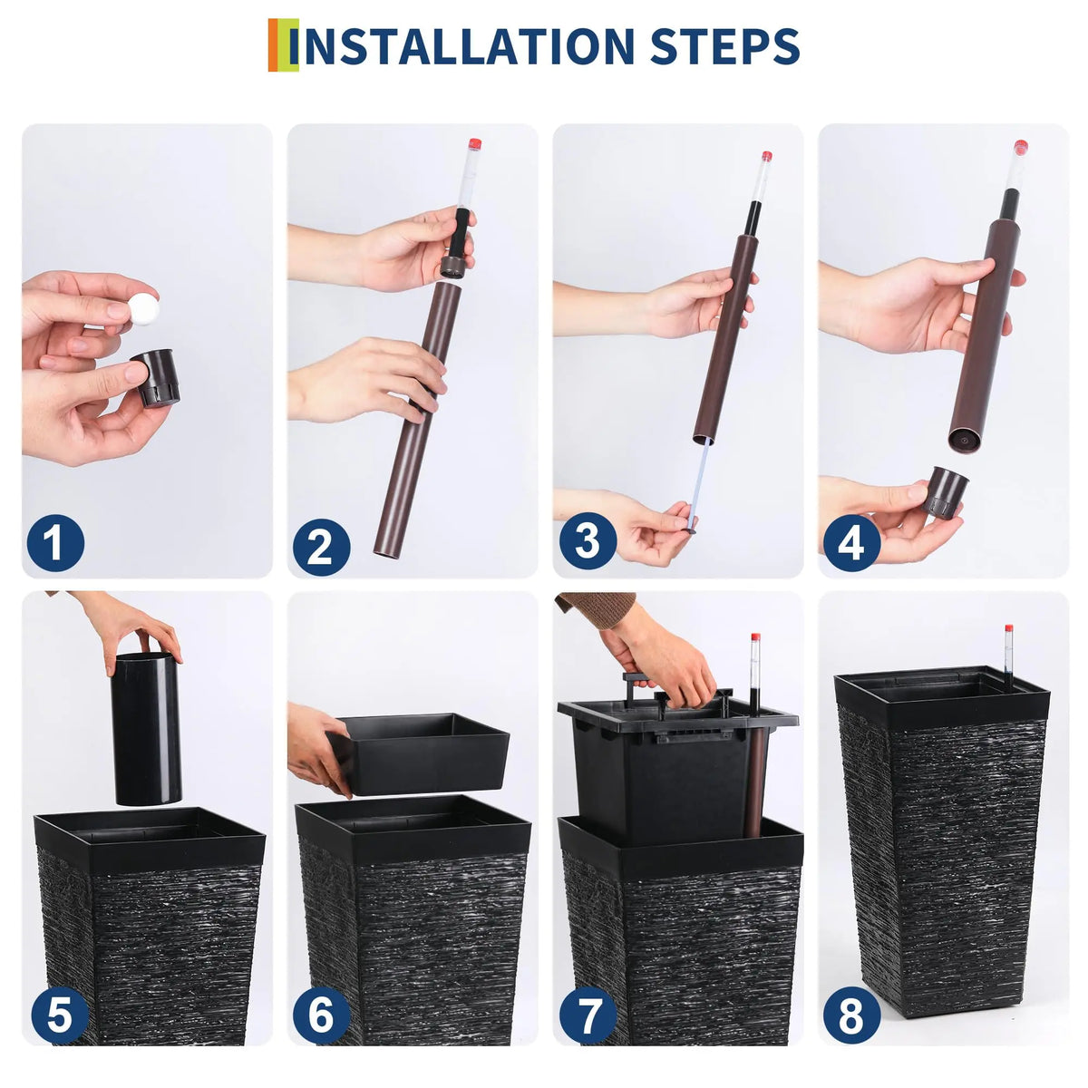 HiMiss Self Watering Planter Pots For Indoor Outdoor Use