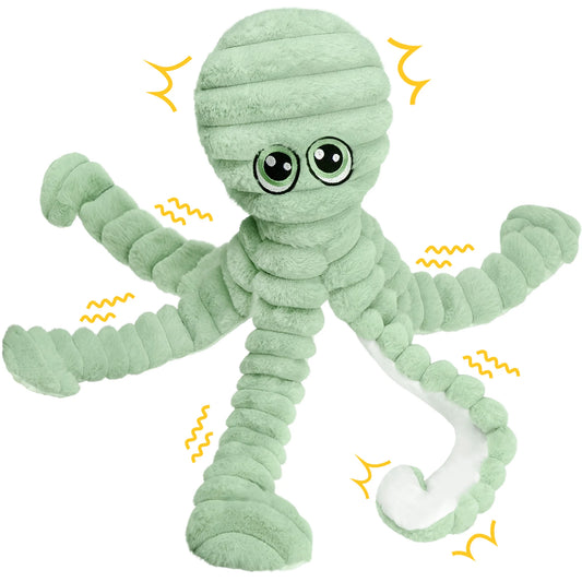 Octopus Designed Squeaky Plush Dog Chew Toy Interactive Play