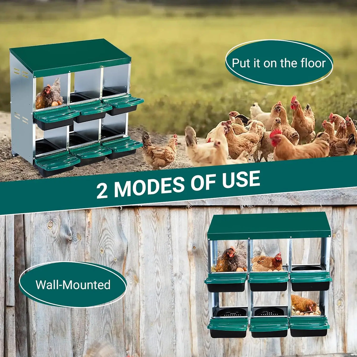 Garvee Galvanized Chicken Nesting Box for Comfortable Egg Laying