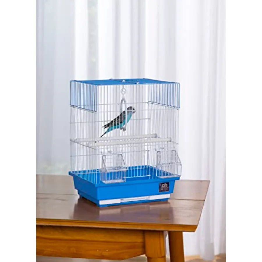 Portable Iron Square Roof Bird Cage With Carrying Handle