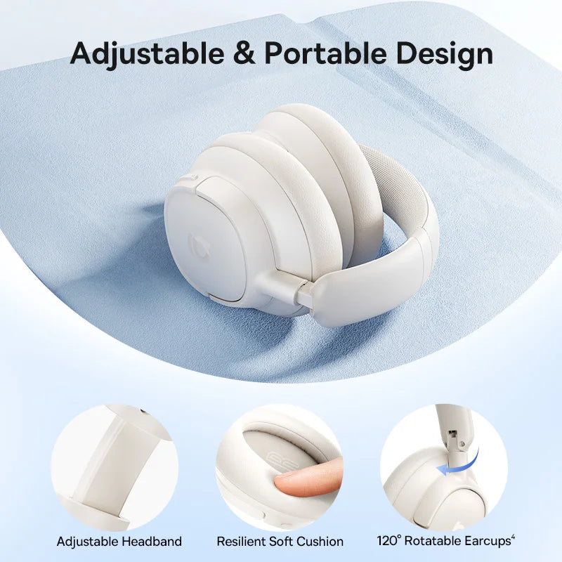 Baseus Wireless Headphones with Active Noise Cancellation and 80H Battery