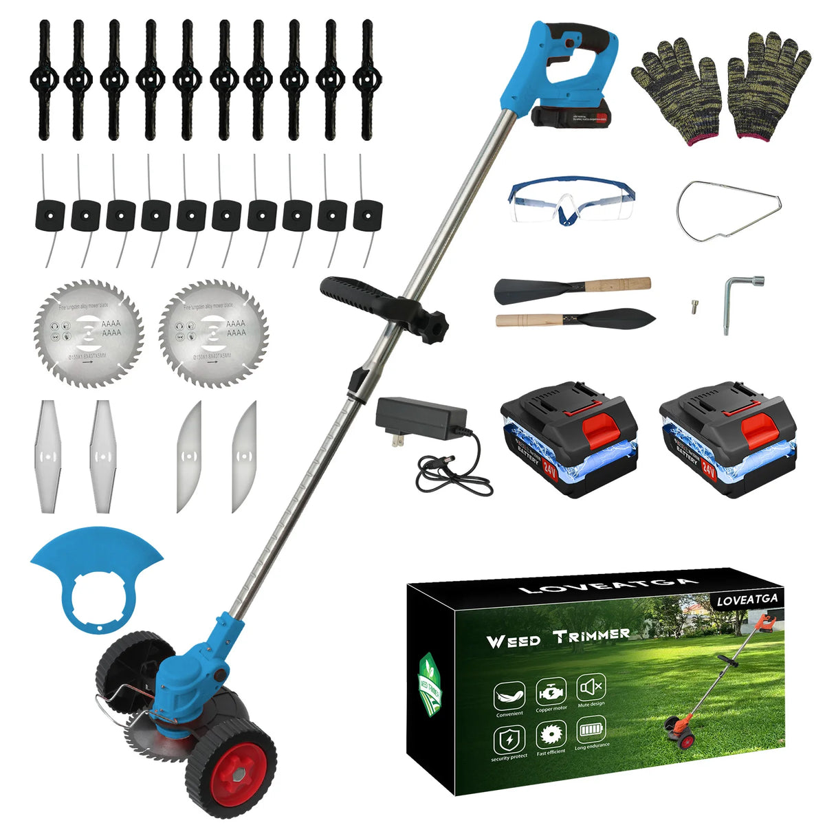 21V Cordless Brushless Grass Trimmer Lawn Mower System