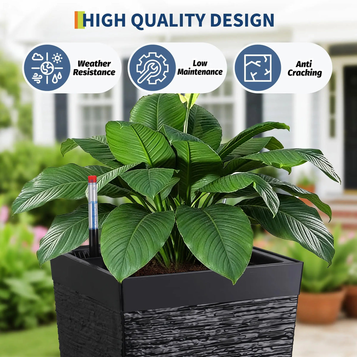 HiMiss Self Watering Planter Pots For Indoor Outdoor Use