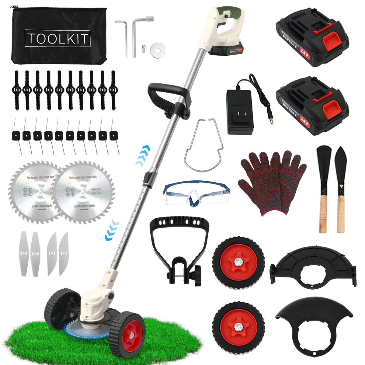 21V Cordless 3 Function Electric Lawn Mower And Trimmer