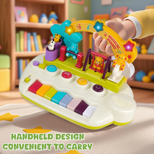 Animal Light Up Piano Toy for Toddlers, Musical Keyboard Learning Instrument, Educational Interactive Baby Toy for Infants 3+ Months, 1+ Year Old Birthday Gift