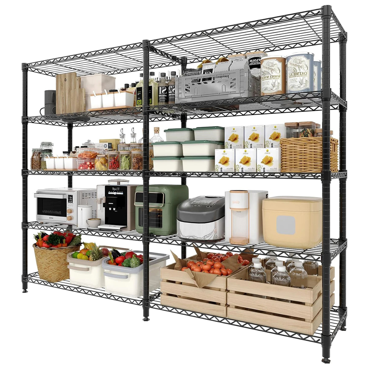 Twister Ck Heavy Duty Metal Storage Shelves Adjustable Folding Rack