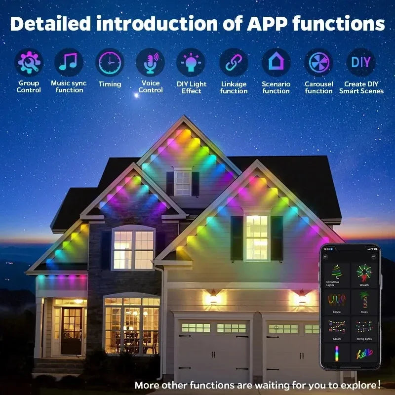 MIMIRGB Permanent Outdoor LED Eaves Lights With Smart App Control