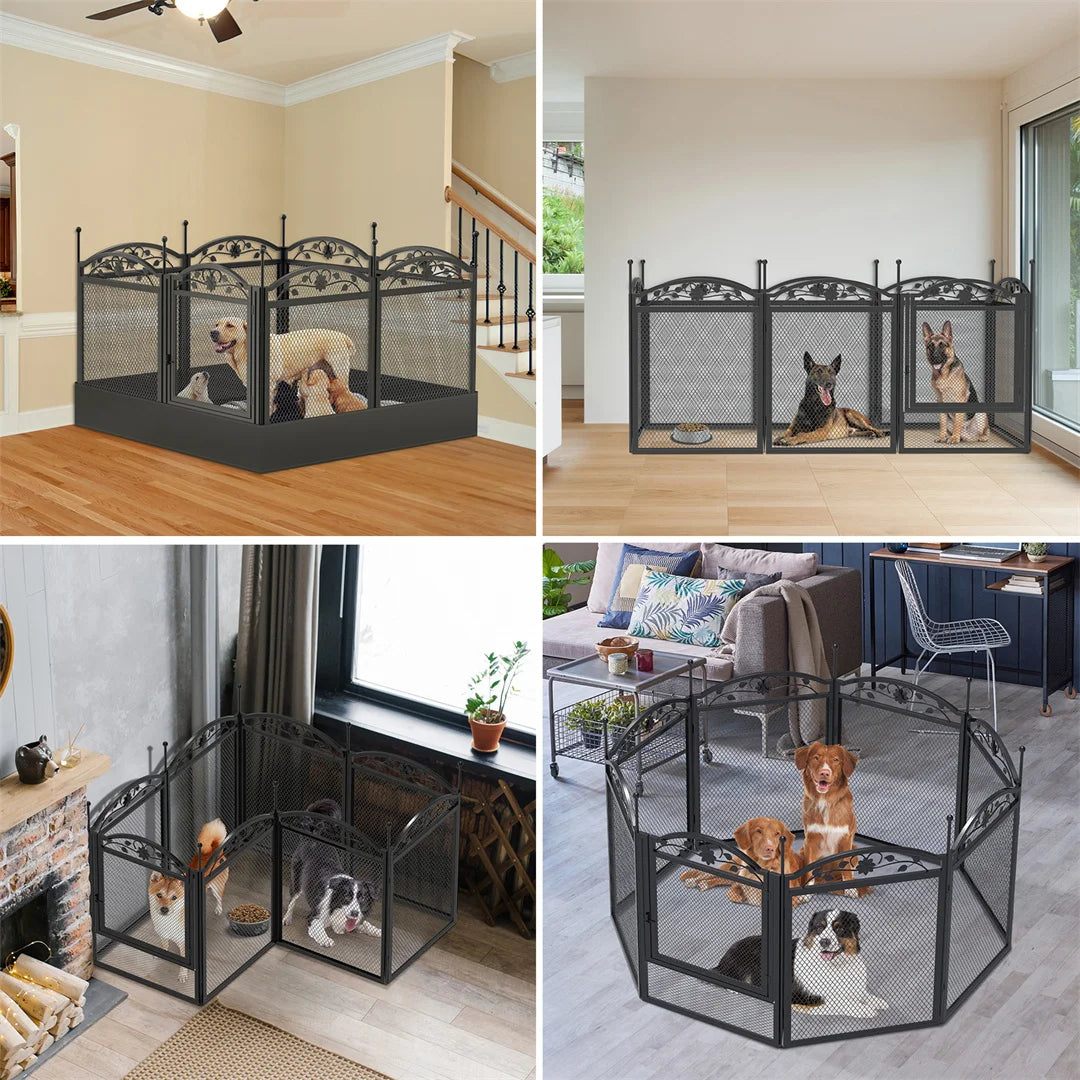 BINGOPAW Heavy Duty Metal Dog Playpen For Indoor Training