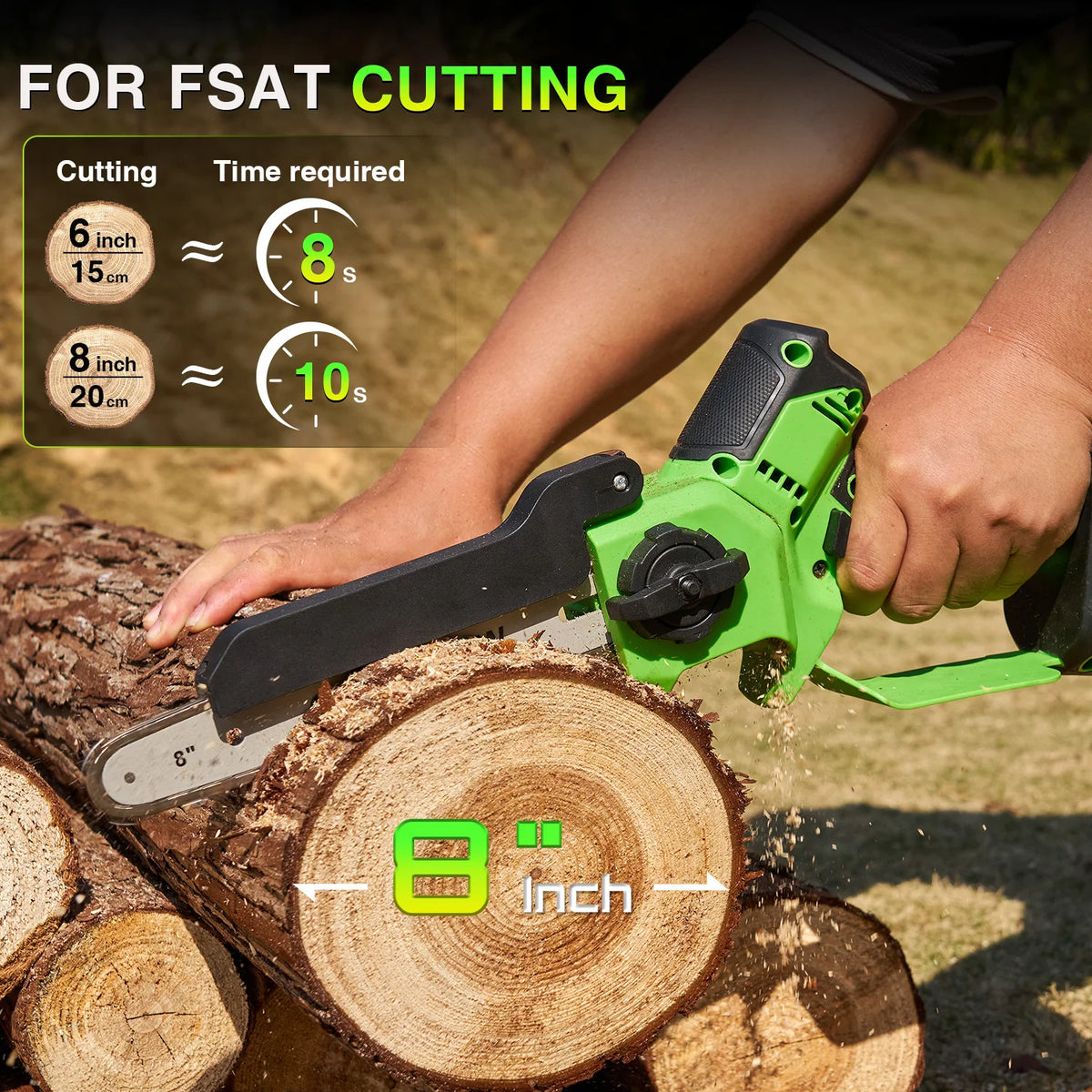 TaskStar Brushless Cordless Chainsaw For Wood Cutting With Dual Batteries
