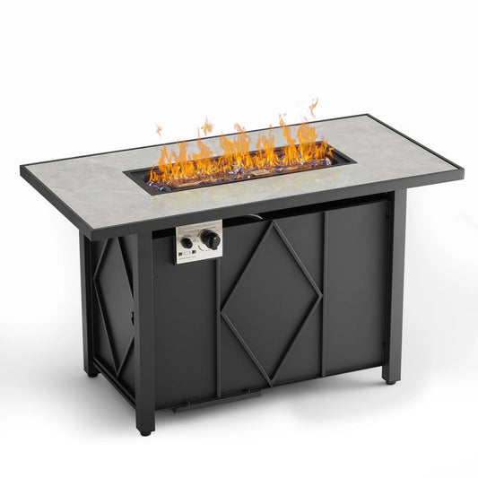 JHK Outdoor Propane Fire Pit Table For Patios And Gardens