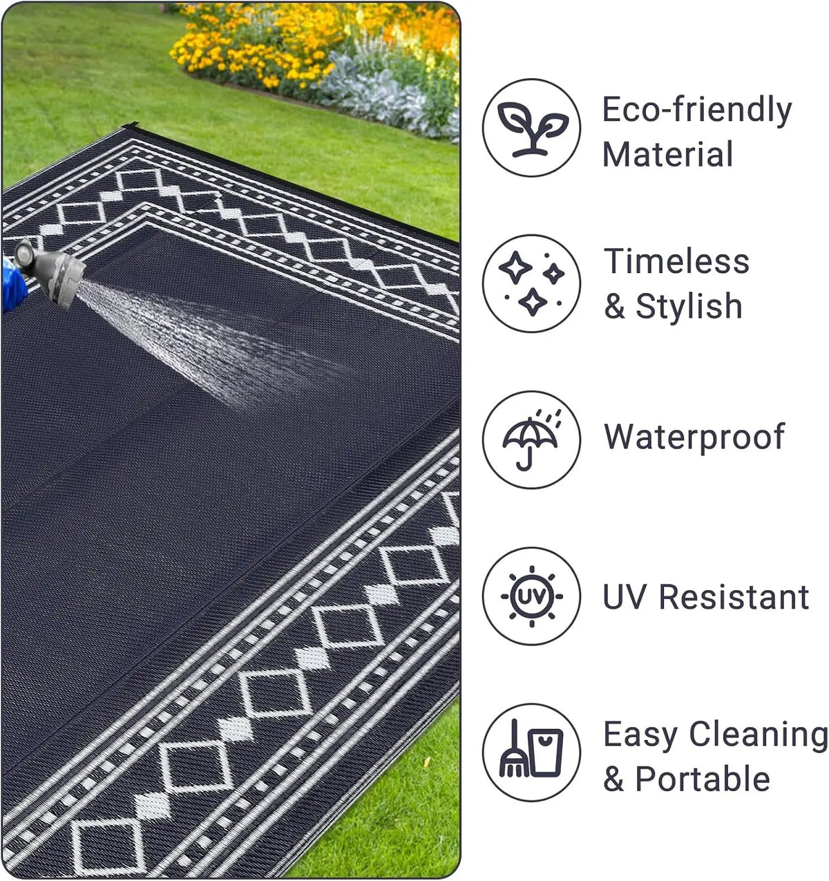 Garvee Waterproof Flocking Area Rug For Modern Home Decor