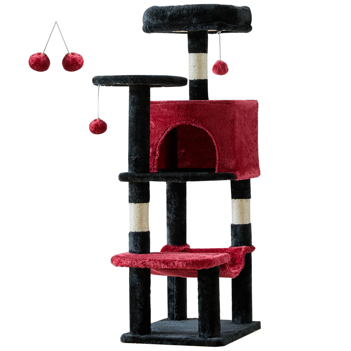 JHK Four Tier Sisal Cat Tree With Sturdy Climbing Tower