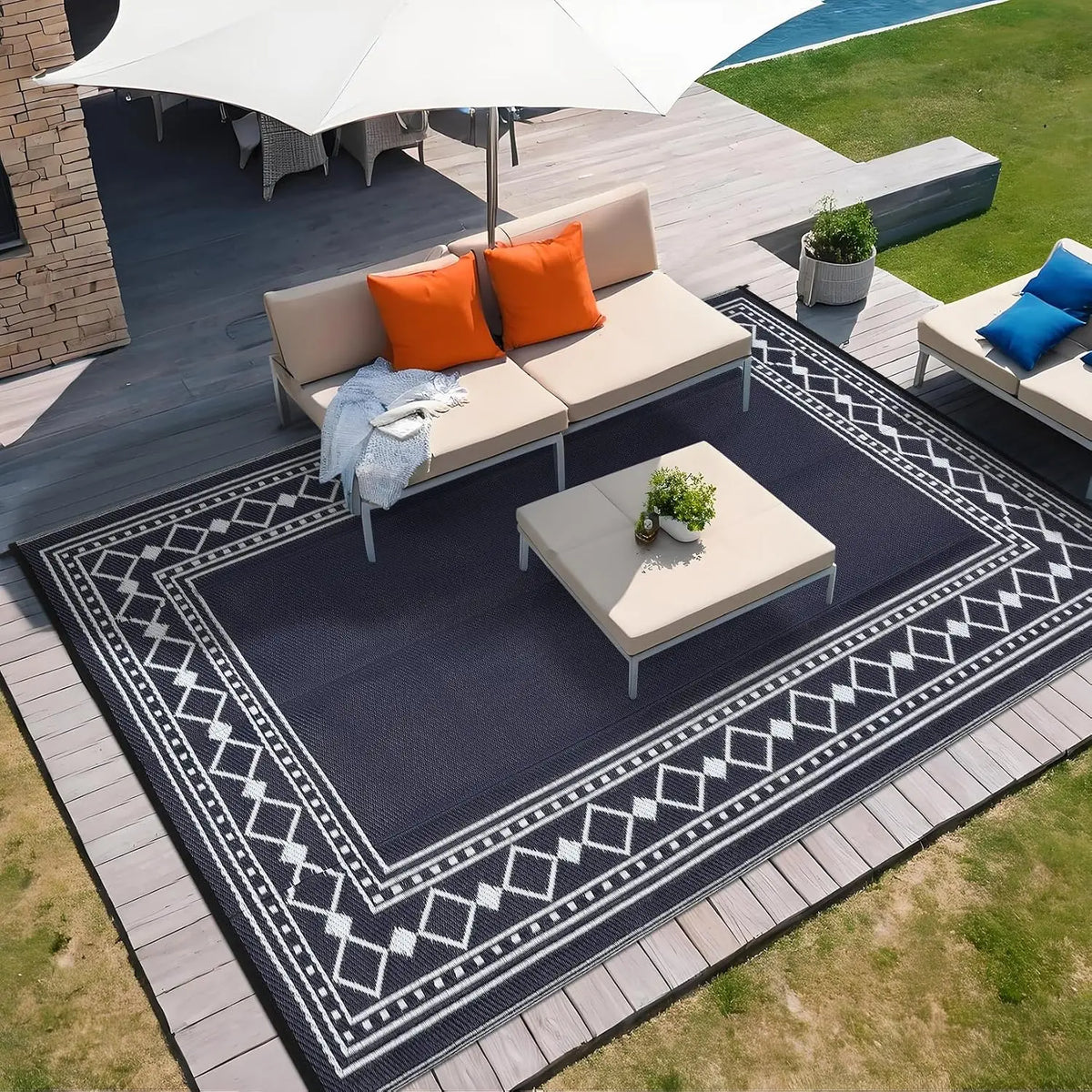 Garvee Waterproof Flocking Area Rug For Modern Home Decor