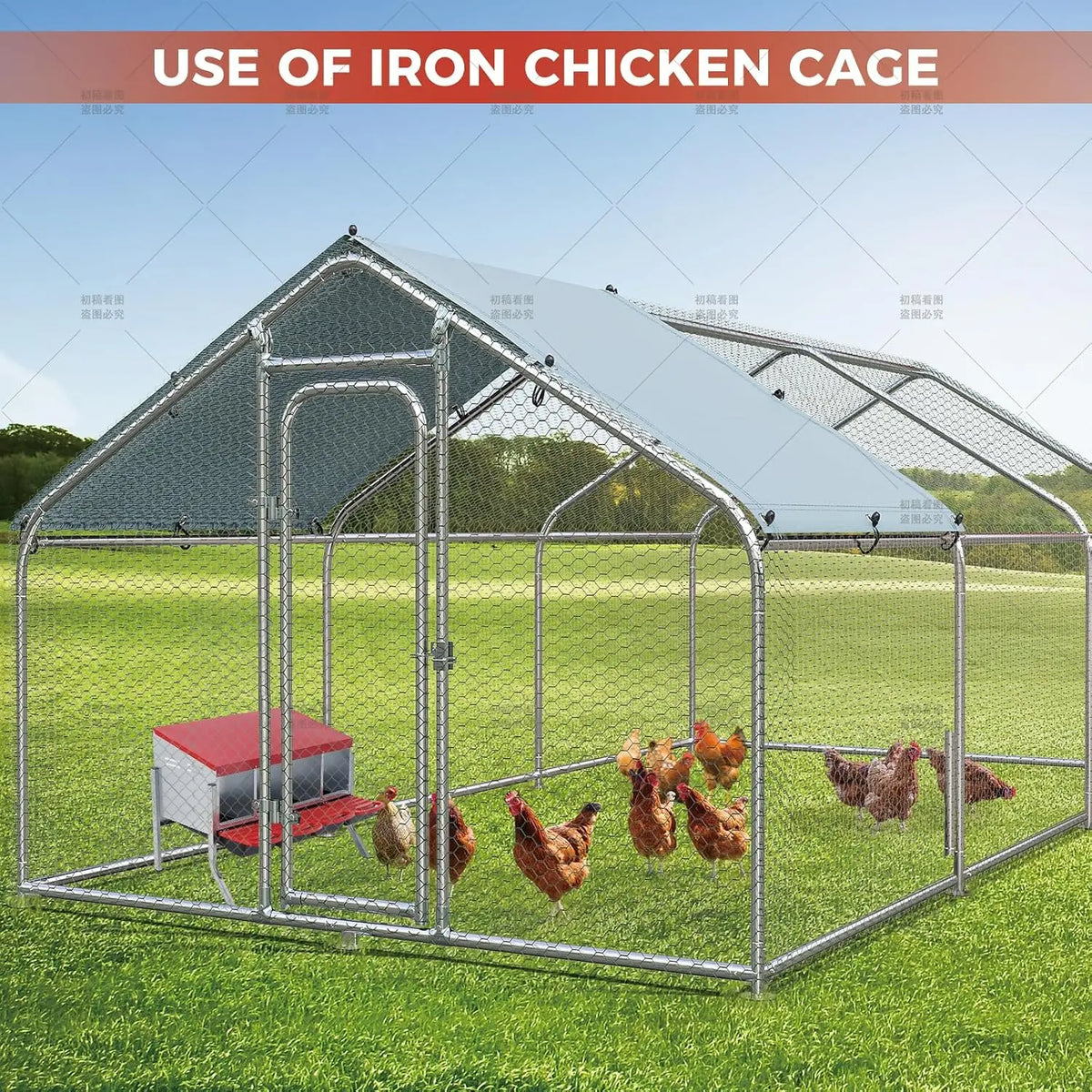 HiMISS Roll Away Chicken Nesting Box With Egg Collection Tray
