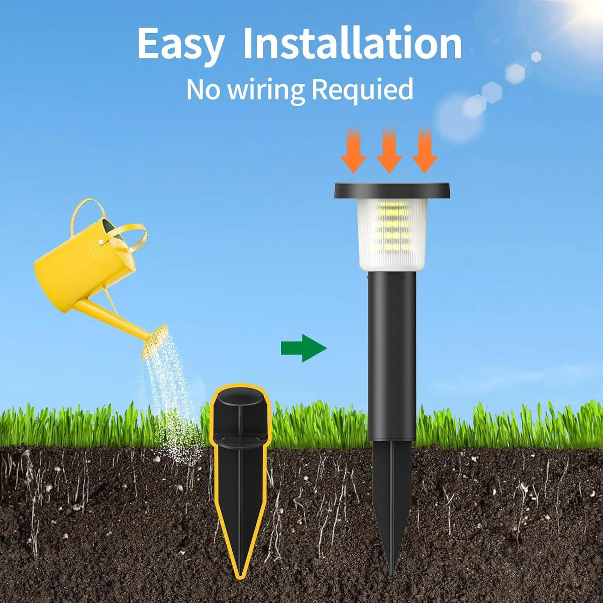 Intelamp Solar Pathway Lights 2 Pack Outdoor Landscape