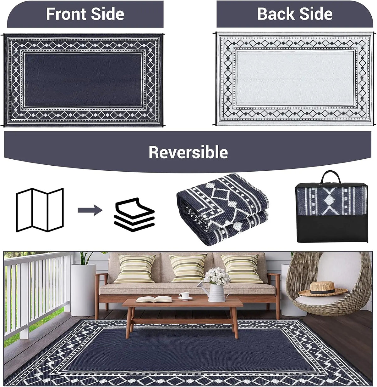 Garvee Waterproof Flocking Area Rug For Modern Home Decor
