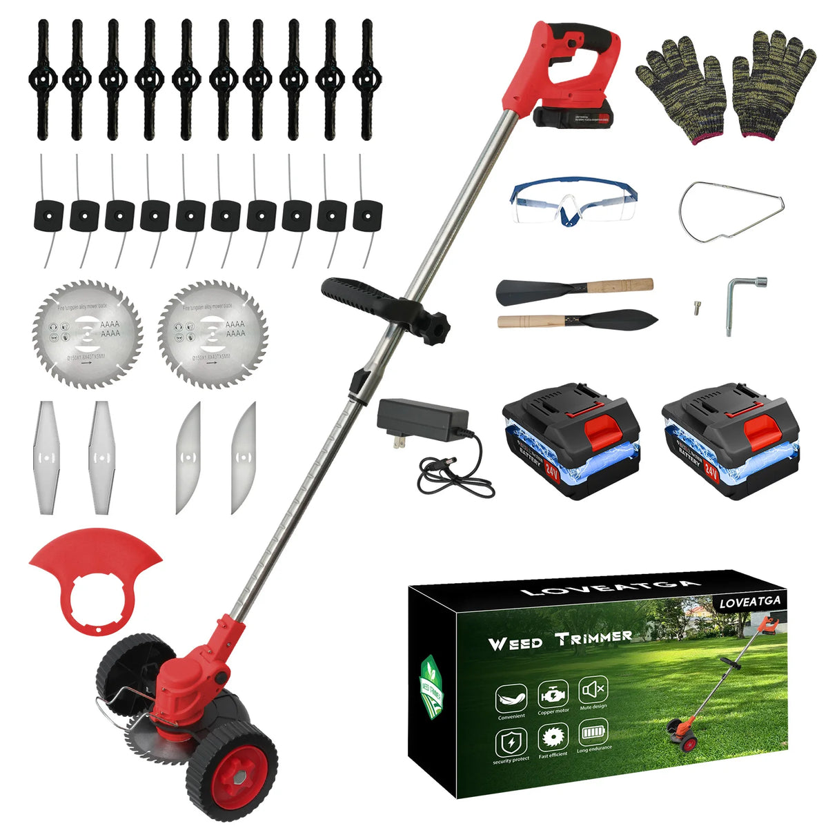 21V Cordless Brushless Grass Trimmer Lawn Mower System