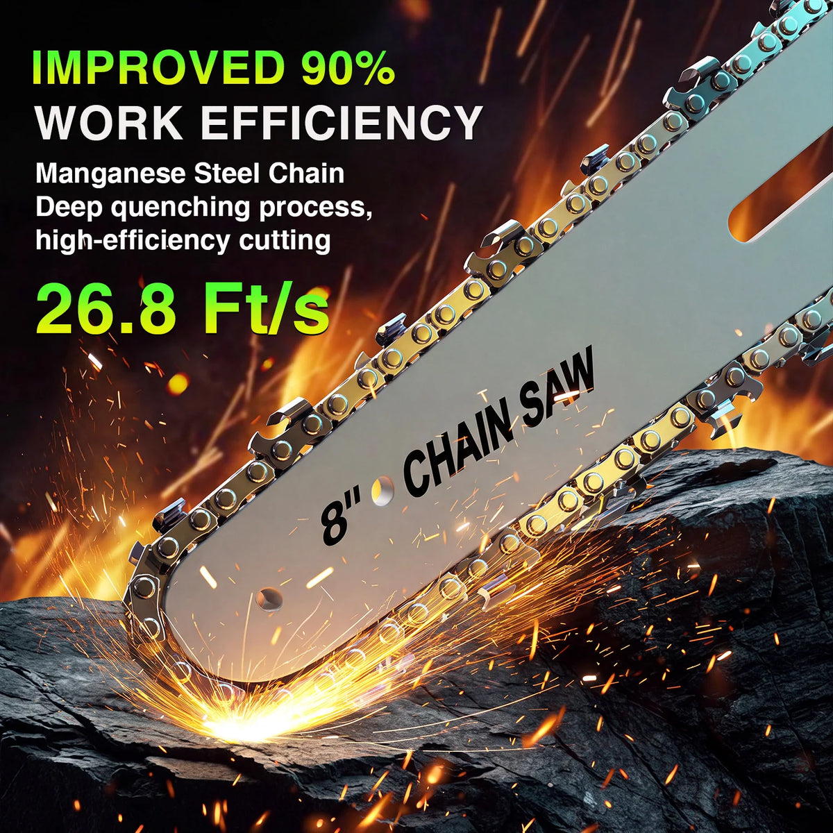 TaskStar Brushless Cordless Chainsaw For Wood Cutting With Dual Batteries