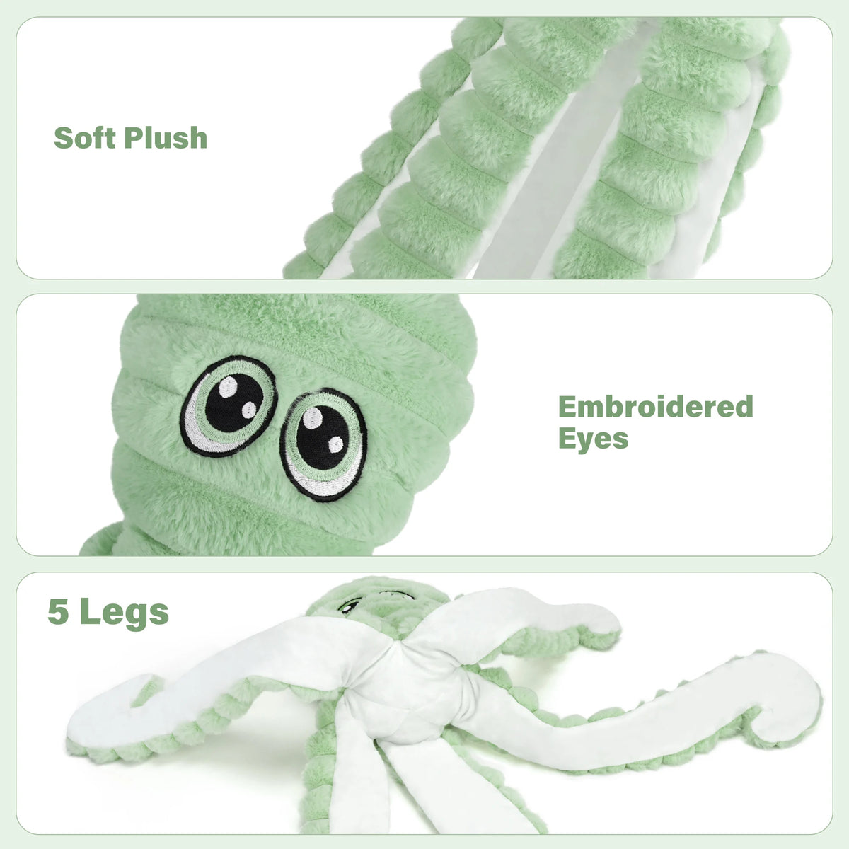 Octopus Designed Squeaky Plush Dog Chew Toy Interactive Play
