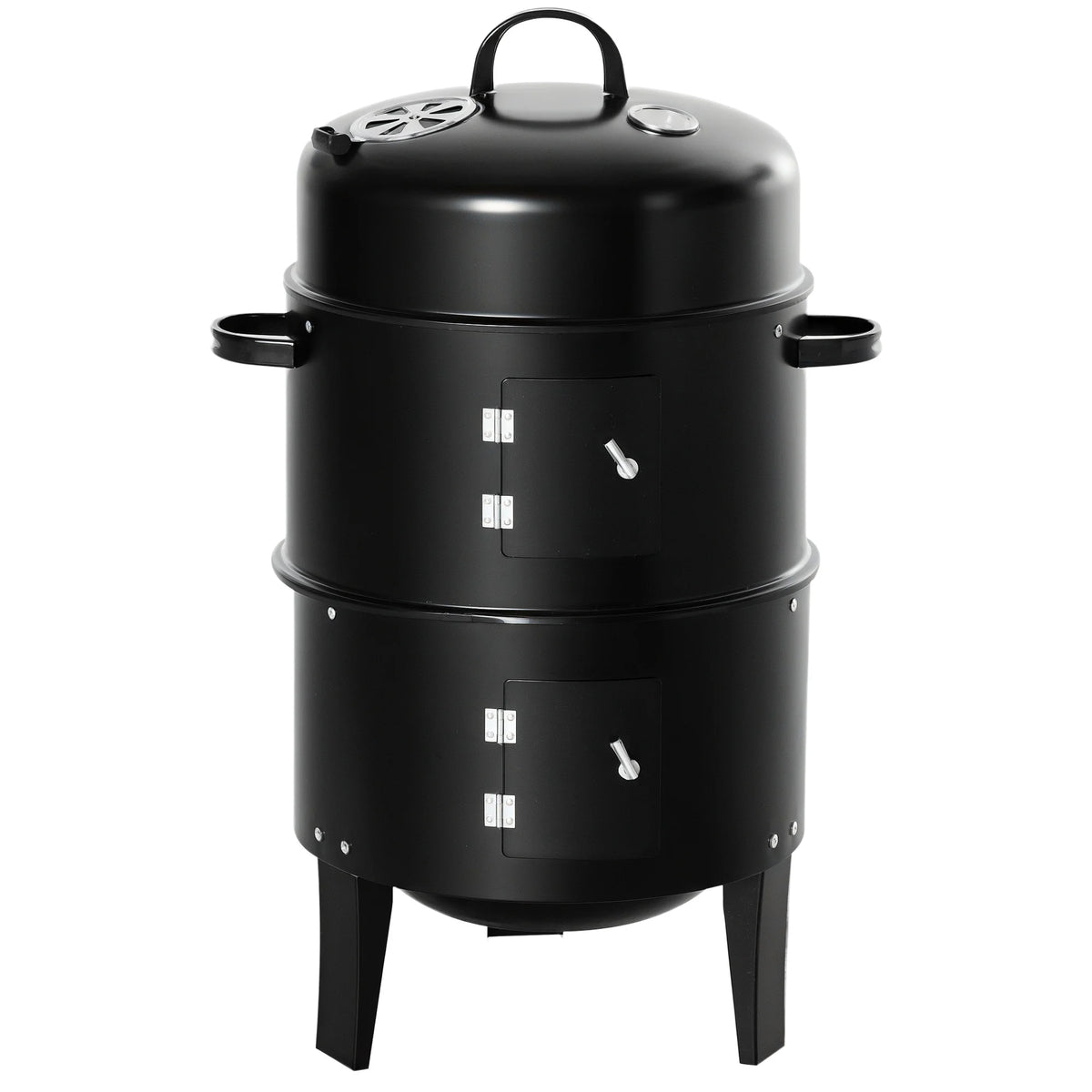 Outsunny Three In One Outdoor Charcoal BBQ Grill And Smoker