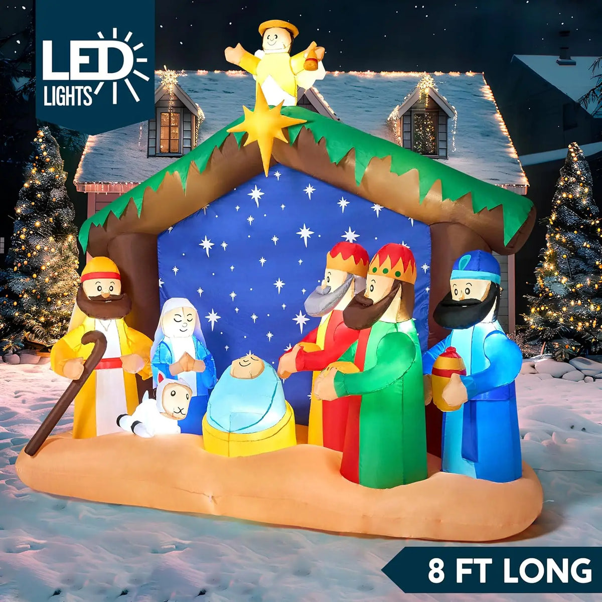 Joyfy Illuminated Christmas Nativity Scene Inflatable Decoration