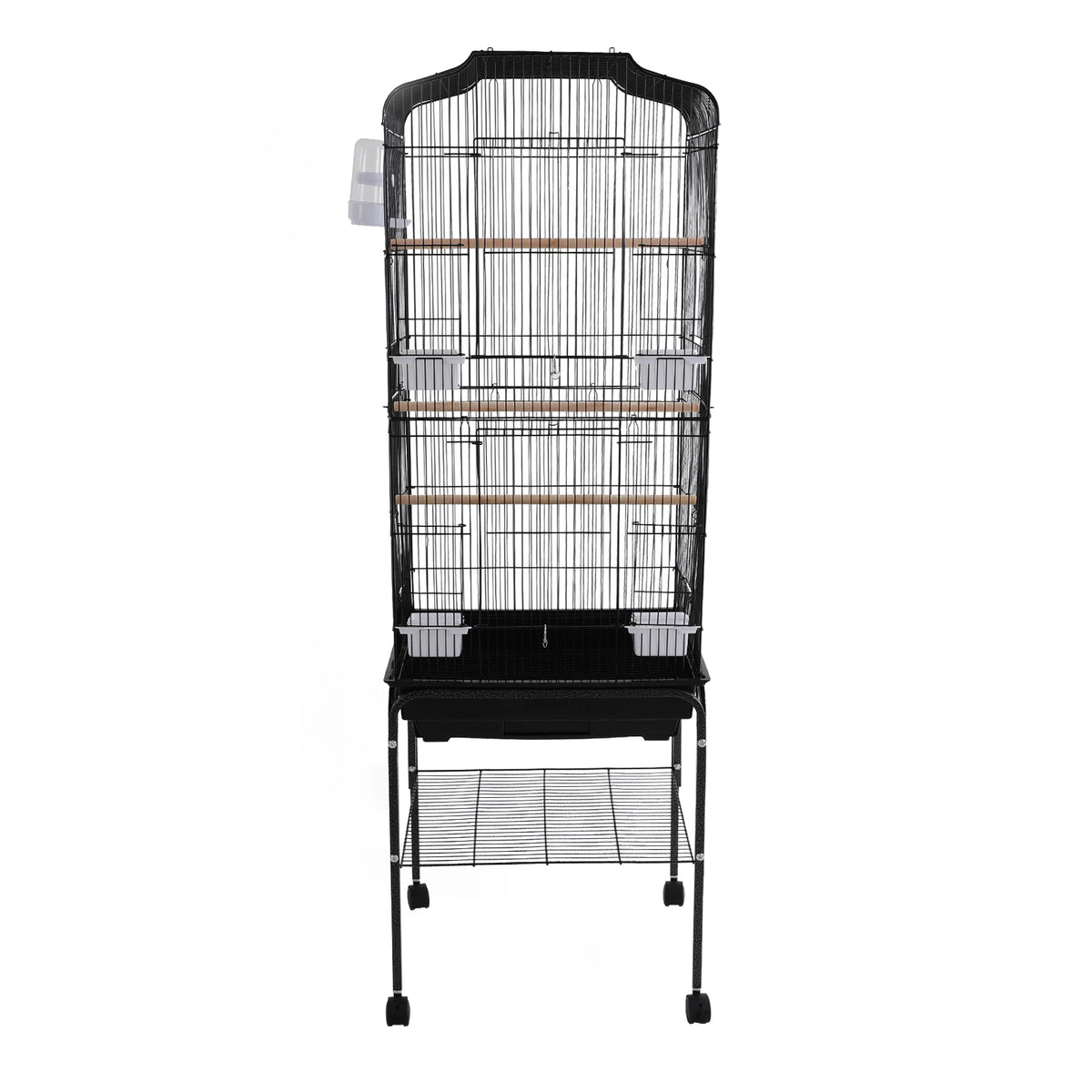 Spacious Iron Bird Cage With Stand And Wheels For Parrots