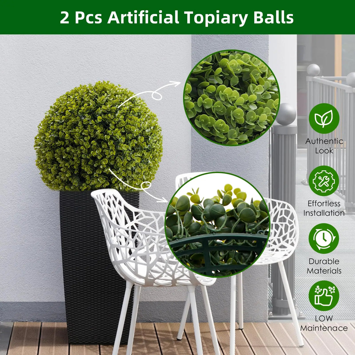 Studyset Artificial Topiary Balls Elegant Home Garden Decor