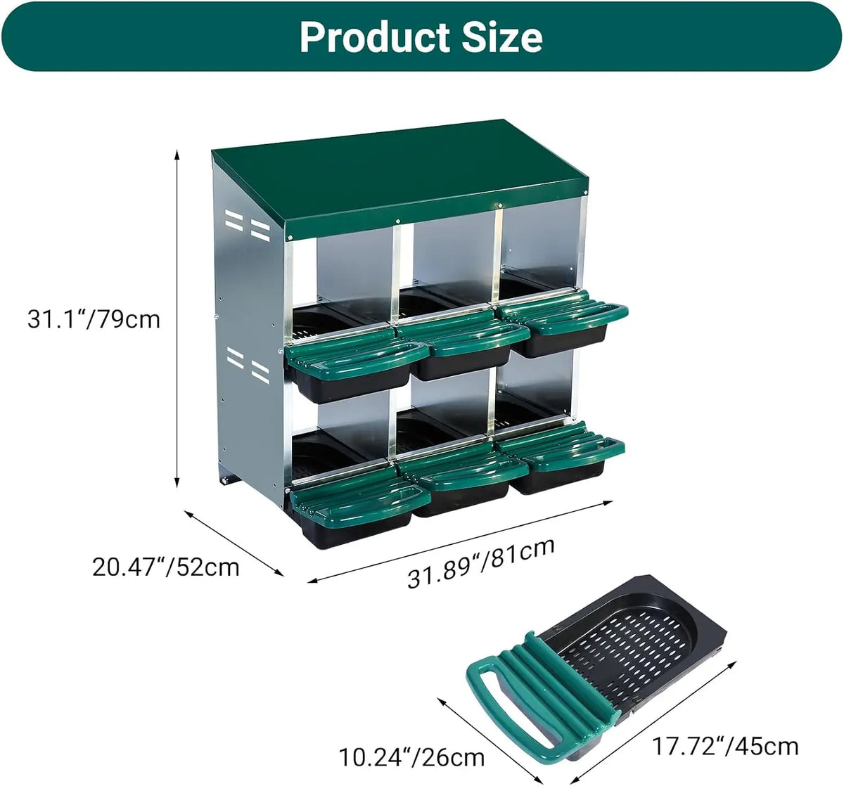 Garvee Galvanized Chicken Nesting Box for Comfortable Egg Laying