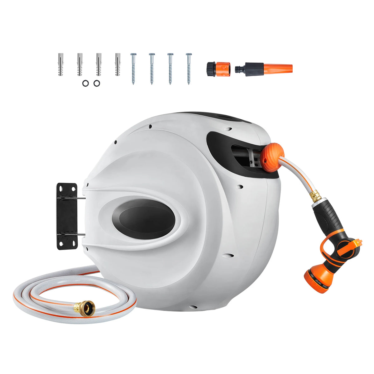 Wall Mounted Retractable Garden Hose Reel With Automatic Rewind